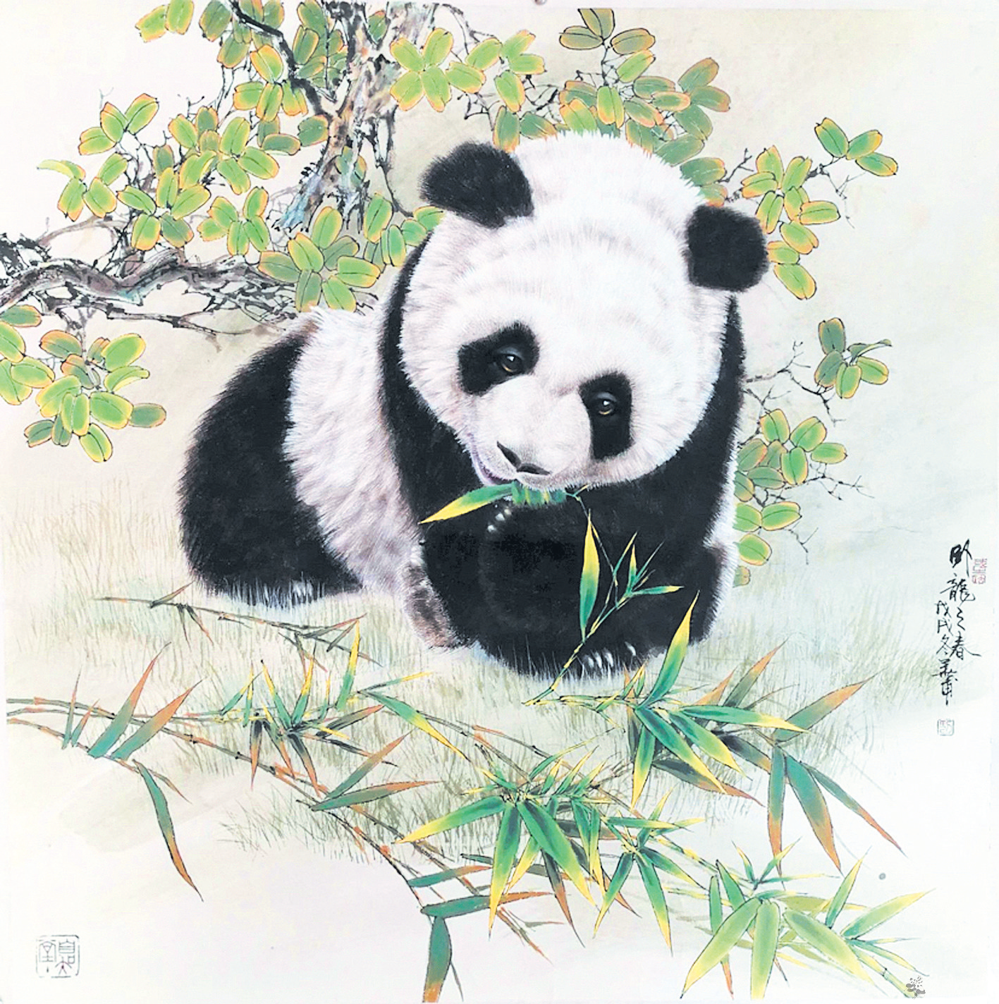 文艺工作者创作的大熊猫作品